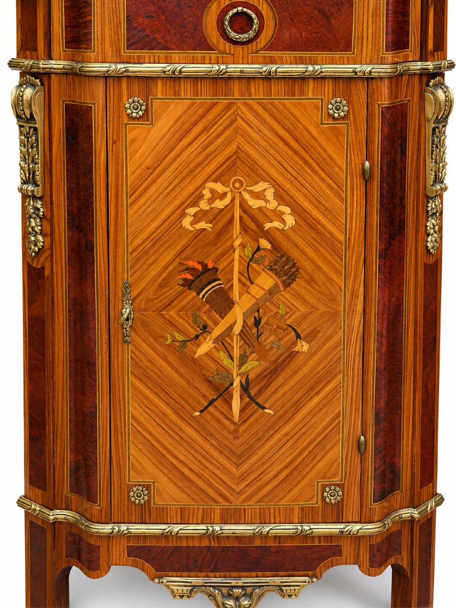 Louis XVI-style Console Table With Gilded Bronze And Marble Inlay-photo-1