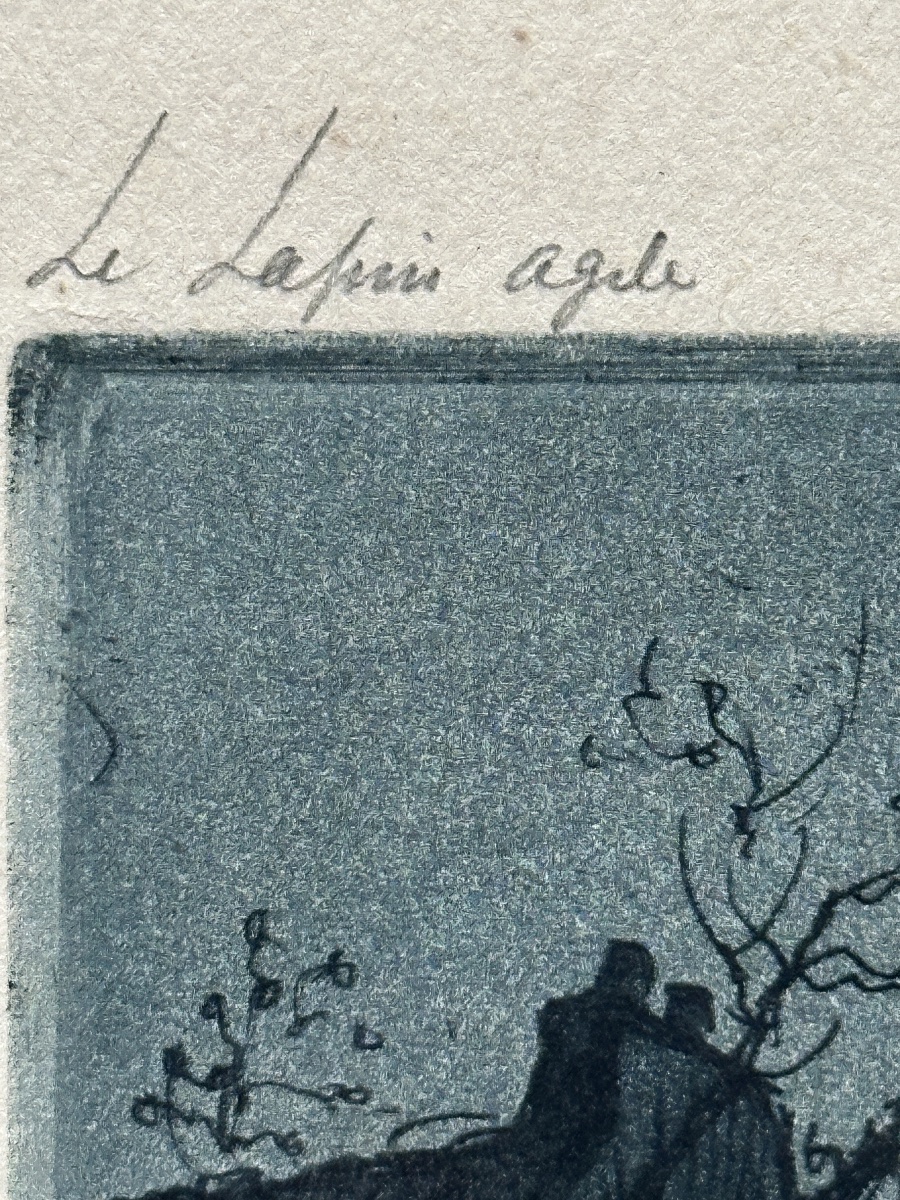 Gen Paul Paris Montmartre paysage cabaret Le Lapin Agile la nuit Bleue gravure -photo-3