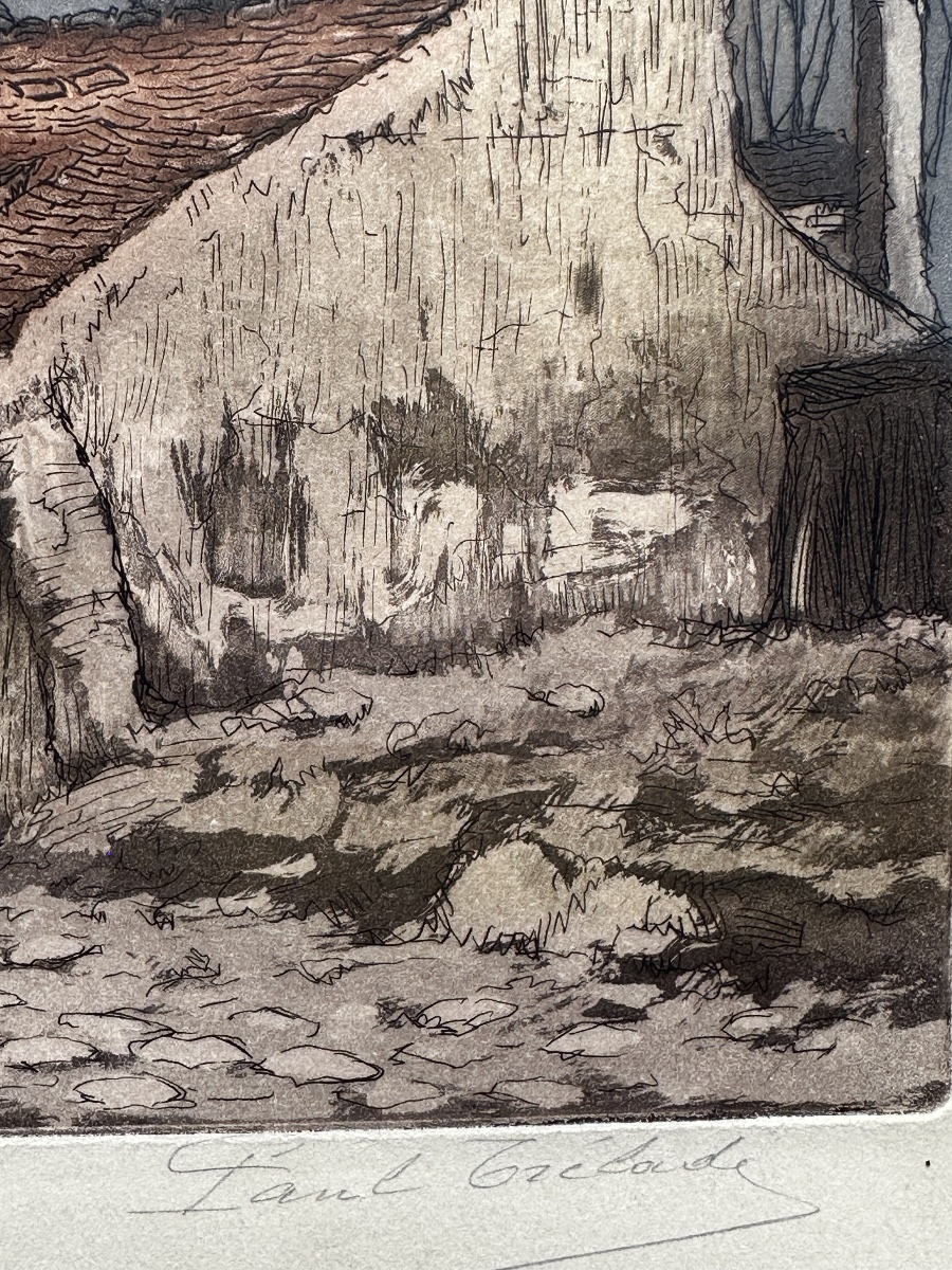 Gen Paul Paris Montmartre paysage la Maison Mimi pinson Alfred de Musset gravure aquatinte-photo-3