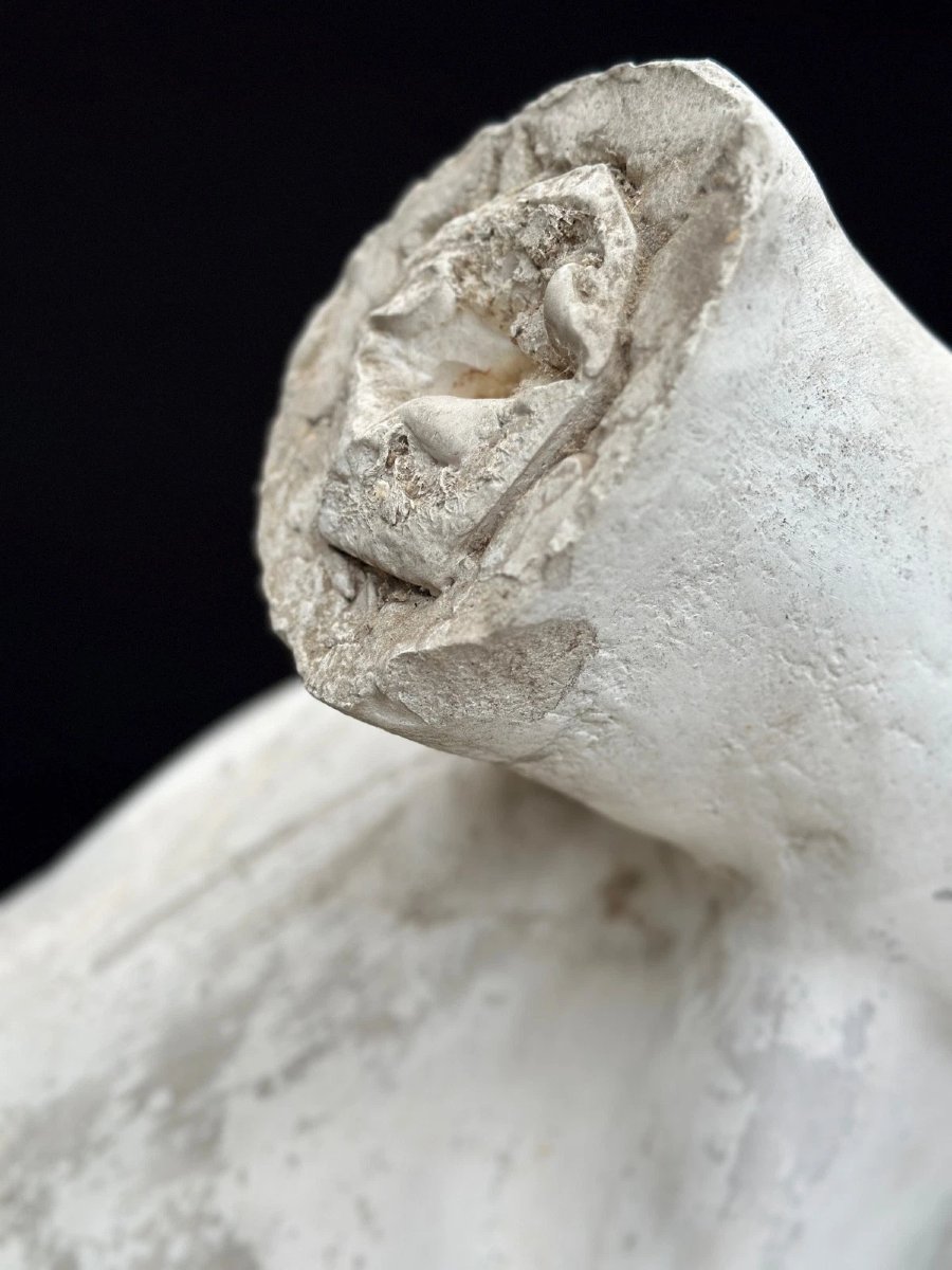 Large  Studio Plaster Cast  Greek "discobolus"  Antique Decorative Sculpture, 155 Cm, 19th-century Olympic Games -photo-1