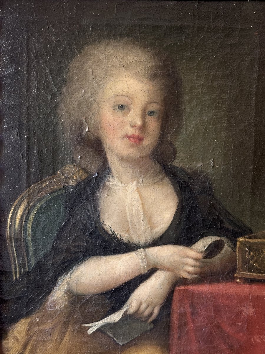 Intimate Portrait Of A Young Woman Holding A Miniature; Surrounded By Figures; By Vigée Le Brun; 18th Century; Louis XI-photo-3