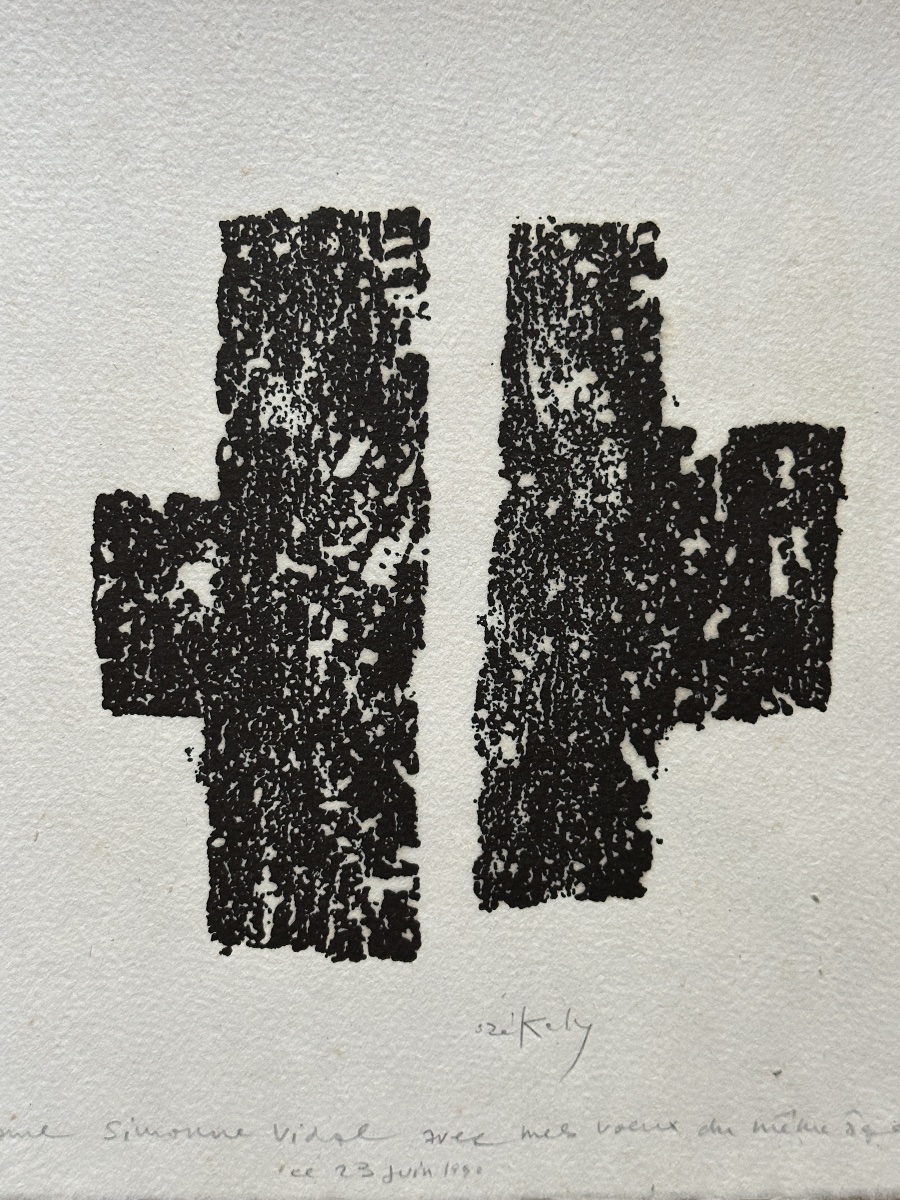 Pierre Székely   Original Engraving, Sculptor  "poême Ciment" Modern Art X 2-photo-3