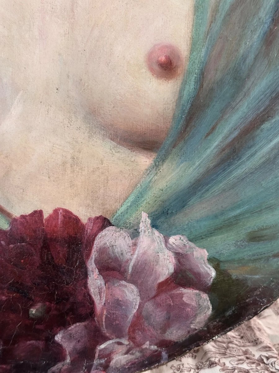 Libertine Painting: Nude Woman, Erotic Boudoir, Alcove, Eroticism, 19th Century, Oval-photo-4