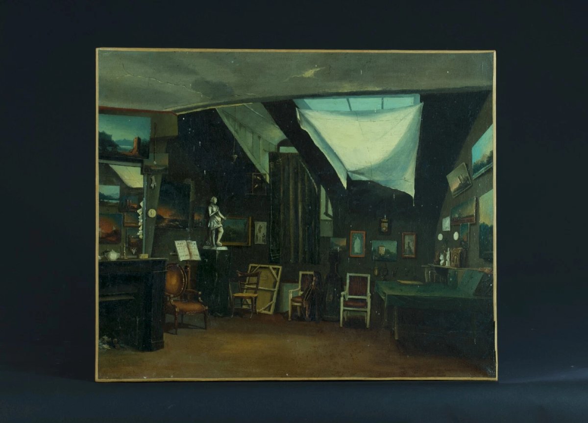 Baron Louis de Fiancette d'Agos vue de l'atelier du peintre 1850  Pyrénées -photo-2