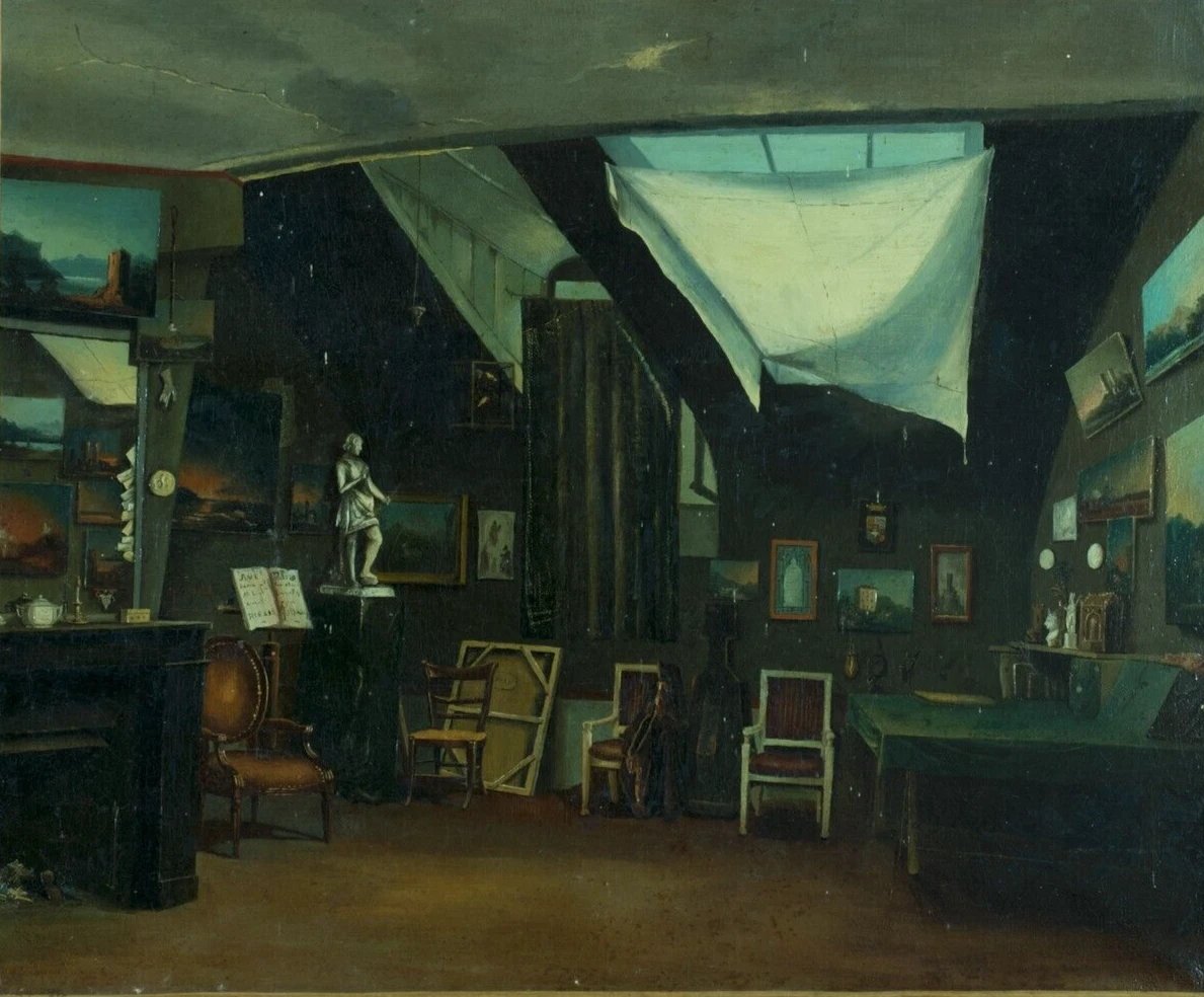 Baron Louis de Fiancette d'Agos vue de l'atelier du peintre 1850  Pyrénées -photo-4