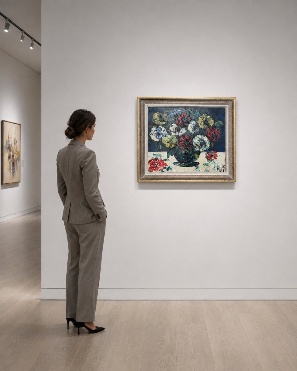 Henri d'Anty, "bouquet Of Peonies In A Vase," Hst XX, School Of Paris, Expressionist Painting, Framed-photo-2