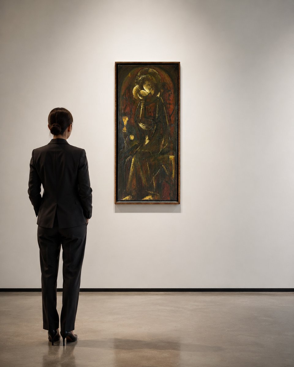 Yuri Gurov  Tableau moderne expressionniste portrait femme enfant maternité  100cm-photo-2