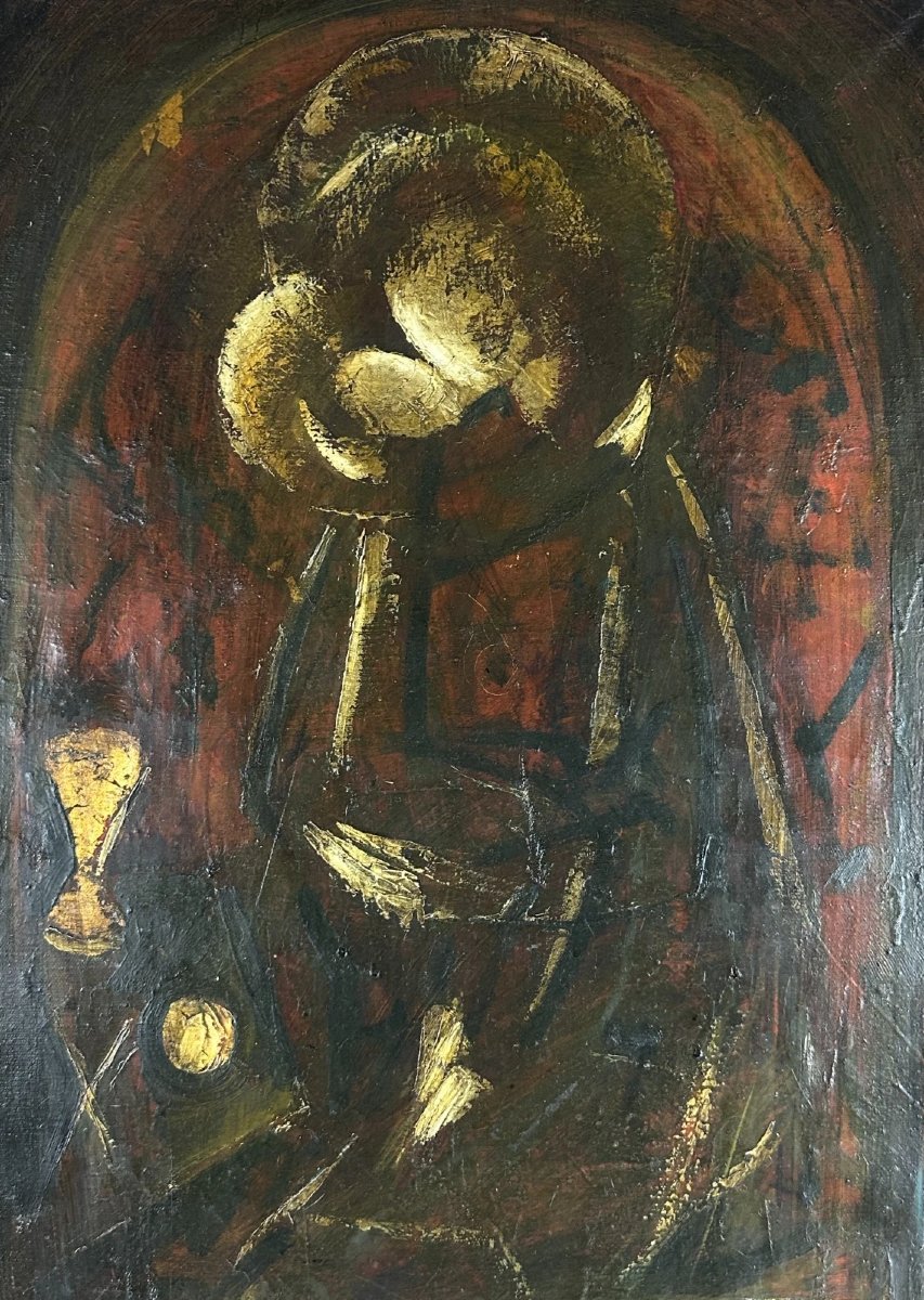 Yuri Gurov  Tableau moderne expressionniste portrait femme enfant maternité  100cm-photo-3