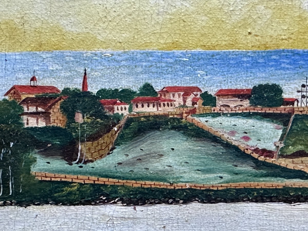  paysage  Tableau  prisonnier Guyane Bagne Ile du Salut La Pénitentiaire 1930-photo-3