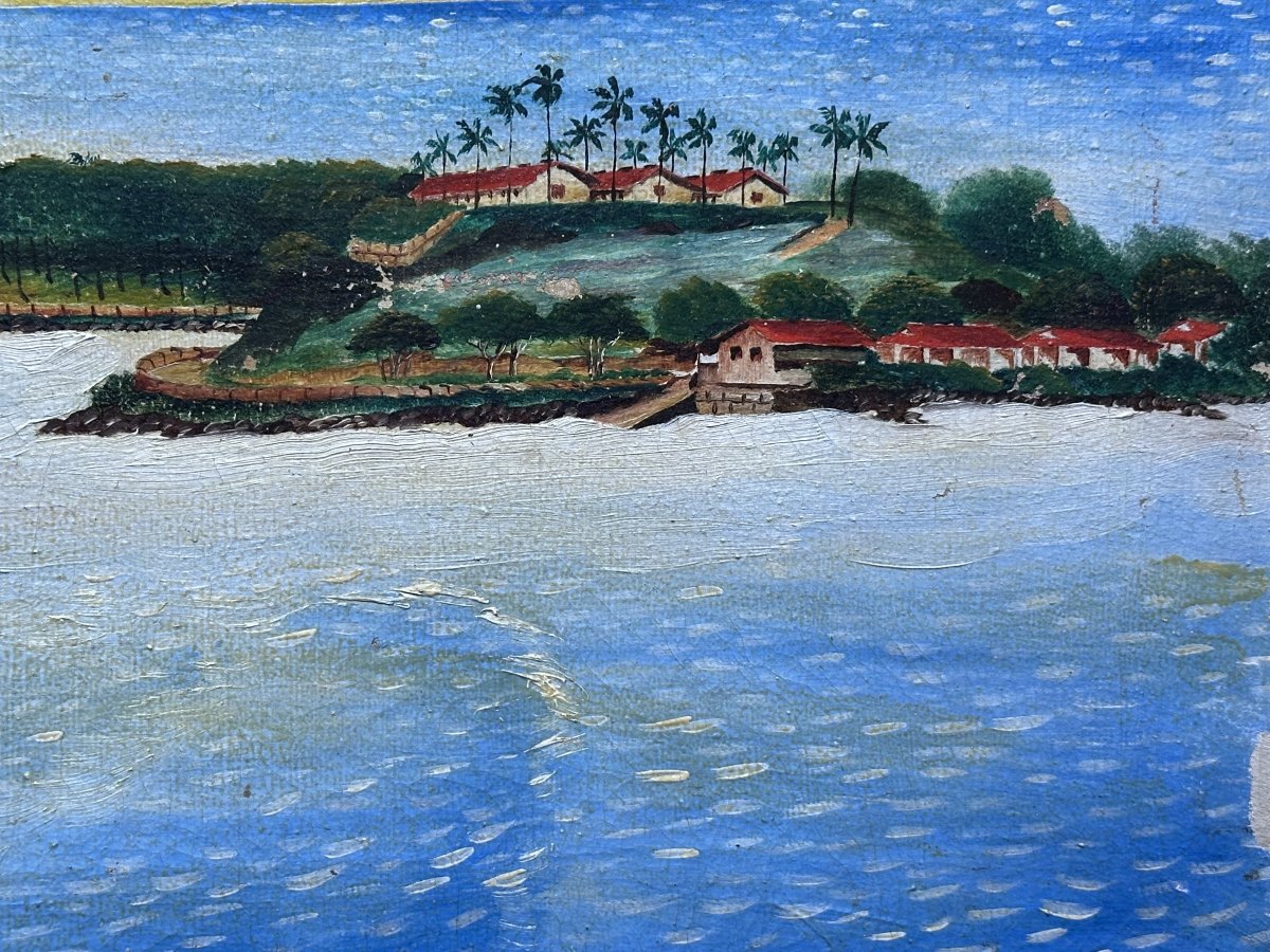  paysage  Tableau  prisonnier Guyane Bagne Ile du Salut La Pénitentiaire 1930-photo-2