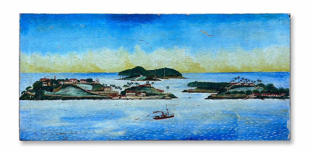  paysage  Tableau  prisonnier Guyane Bagne Ile du Salut La Pénitentiaire 1930