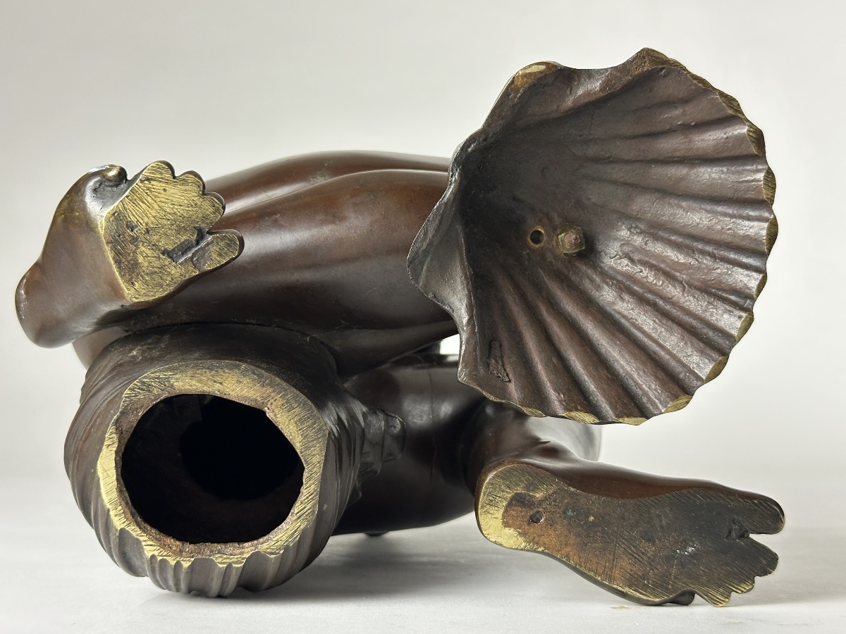 Antique Neoclassical Bronze Portrait Of A Nude Woman, "modest Venus" With Two Shells, By Coysevox, 19th Century-photo-6