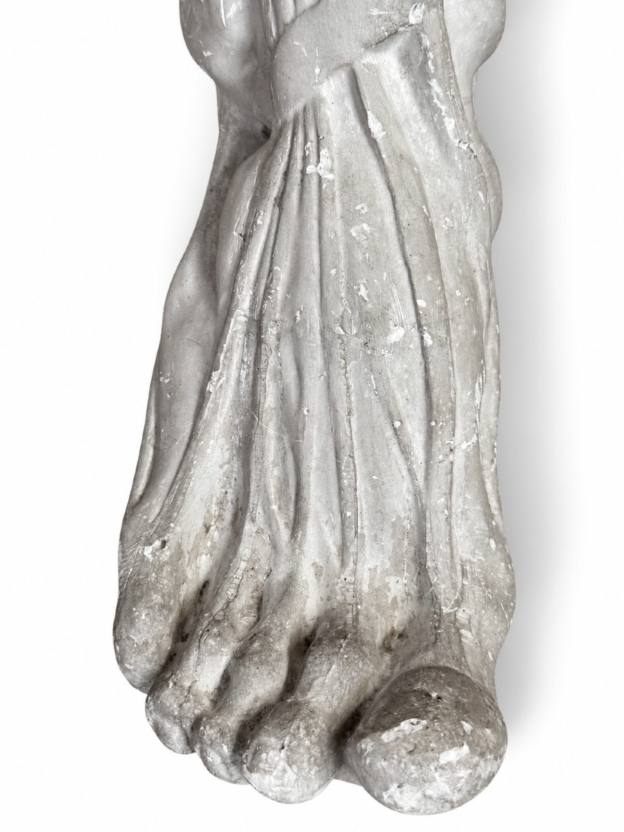 Antique Sculpture, Large Plaster Cast, Exposed Leg, Anatomical Foot, Fine Arts, Rijksakademie, Decorative, 71 Cm-photo-3