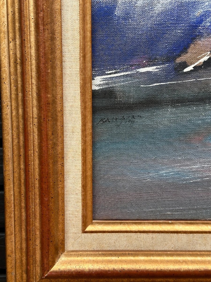 Julius Baltazar Beautiful Modern Painting, Abstract Landscape, Abstraction, 1991, Hst 20p-photo-1