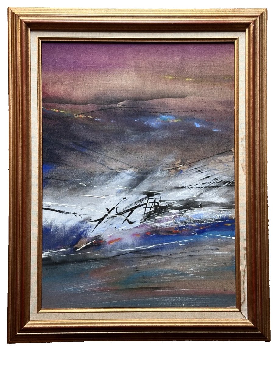 Julius Baltazar Beautiful Modern Painting, Abstract Landscape, Abstraction, 1991, Hst 20p