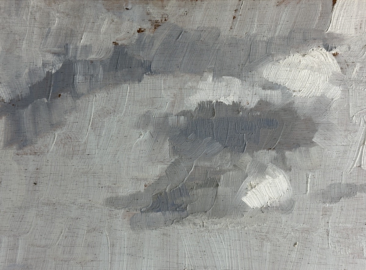 Hélène Rivière  Tableau étude de Ciel   plage Bord de mer  vagues Art déco Marine -photo-5