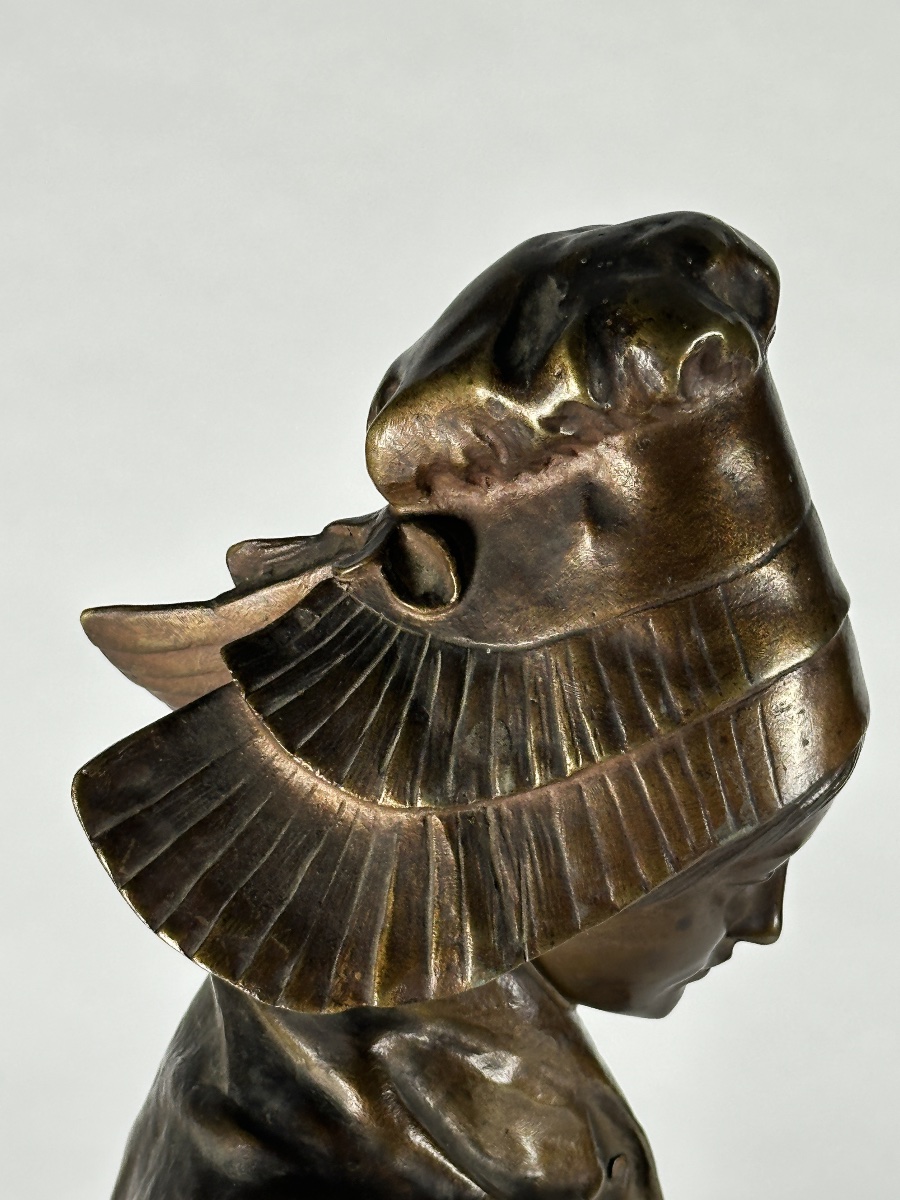 Albert Louis Joseph Guérin  Breton Pont-aven Art Nouveau Lantern Symbolist Bronze Sculpture-photo-3