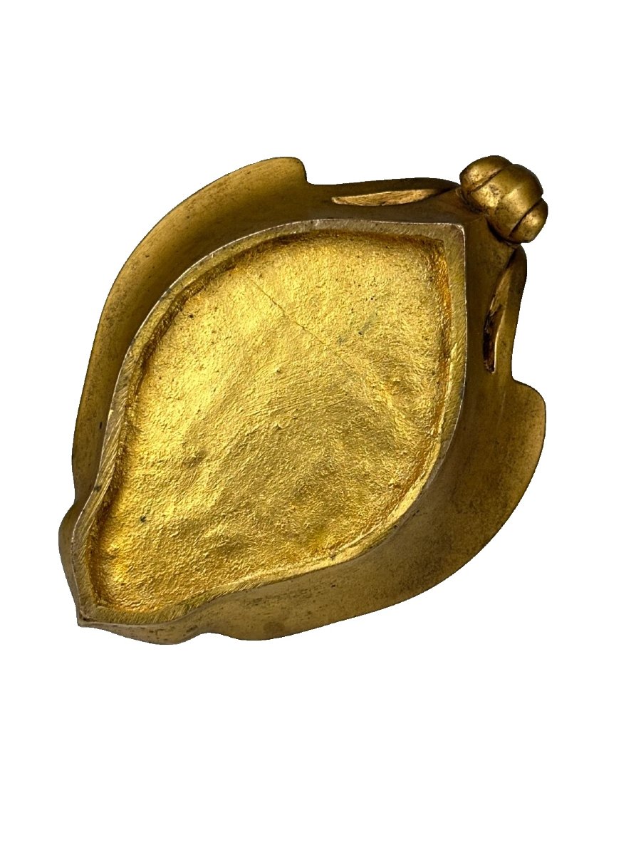 Maurice Giot  Bougeoir vide poche en bronze signé Art Nouveau style nouille 1900-photo-2