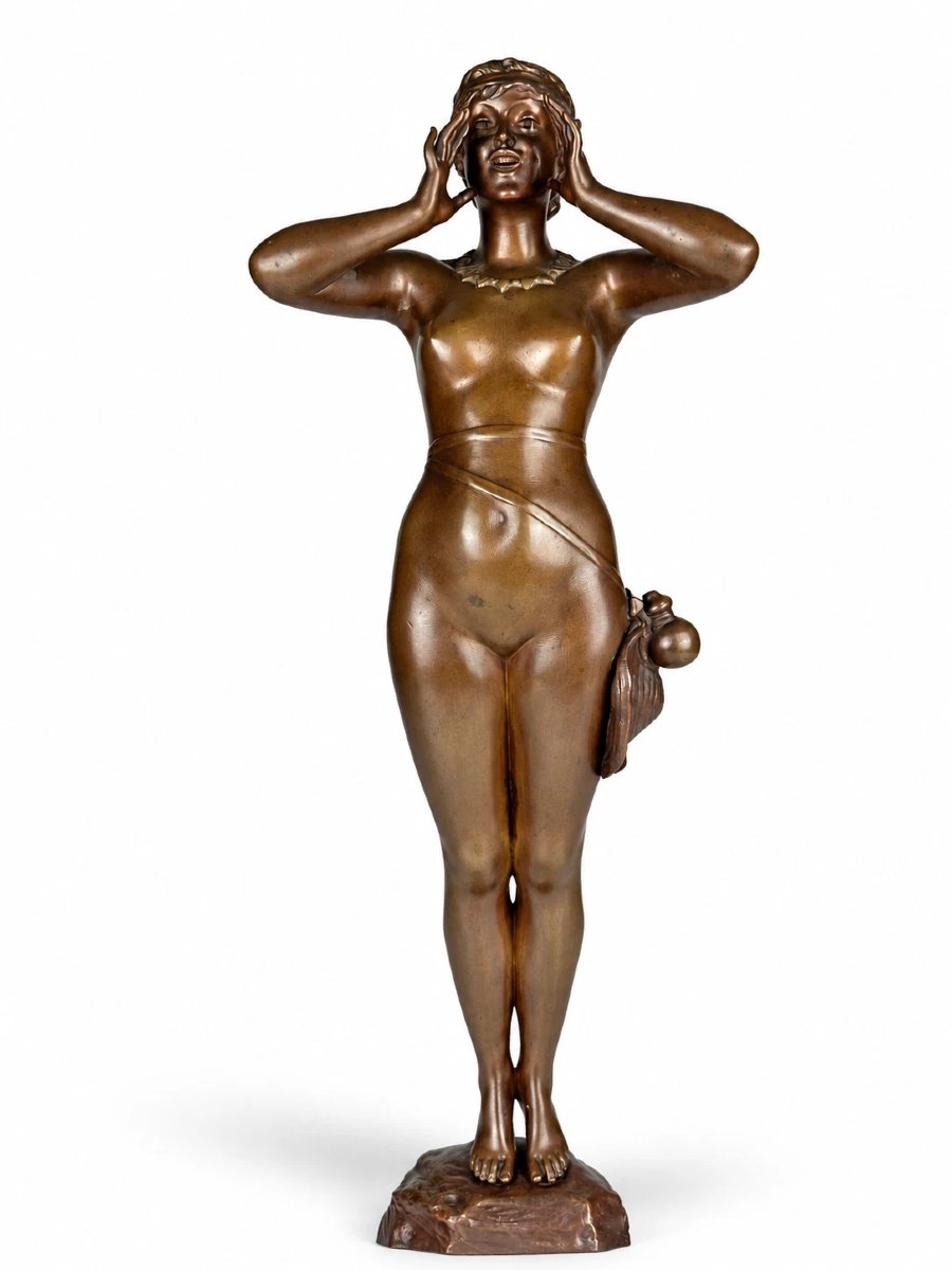 Alfred GRÉVIN Salomon BEER Bronze érotique portrait Femme nue fantaisie nature 19e Belle époque-photo-1
