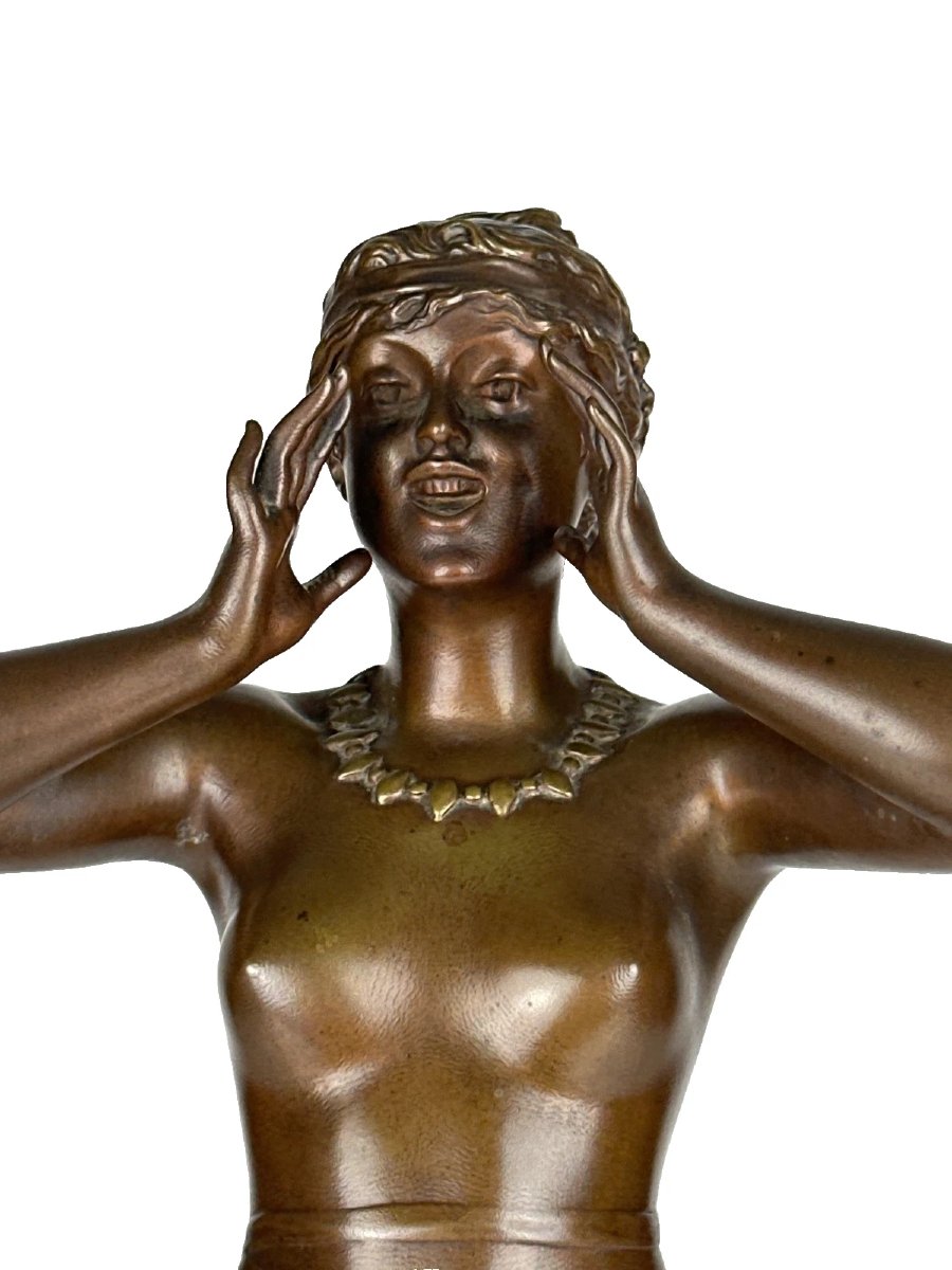 Alfred GRÉVIN Salomon BEER Bronze érotique portrait Femme nue fantaisie nature 19e Belle époque-photo-2