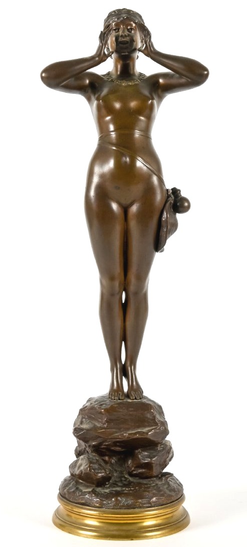 Alfred GRÉVIN Salomon BEER Bronze érotique portrait Femme nue fantaisie nature 19e Belle époque