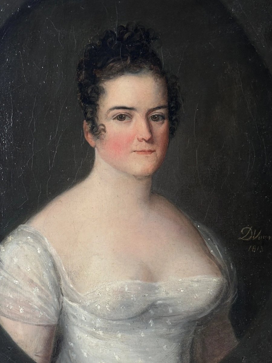 Devouges   Tableau empire Portrait jeune femme  Curiosa 1813 -photo-4