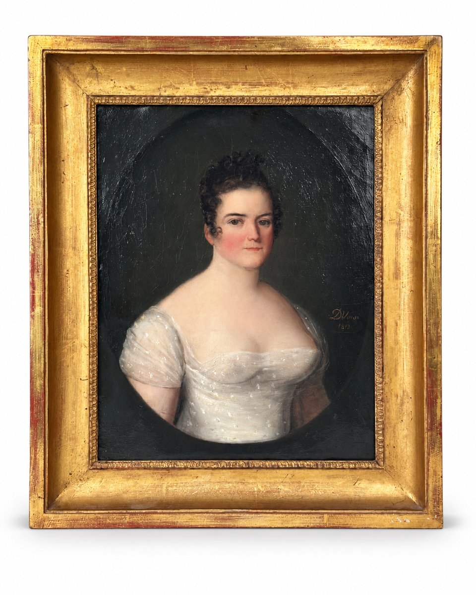 Devouges   Tableau empire Portrait jeune femme  Curiosa 1813 