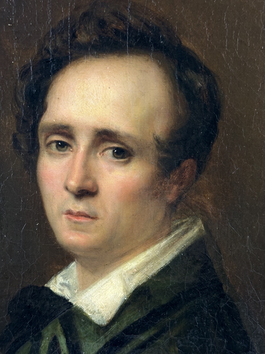 Jean Baptiste Thomas  Paintings  Romantic Self-portrait Of The Painter, Family Portrait, Rome, 19th Century-photo-2