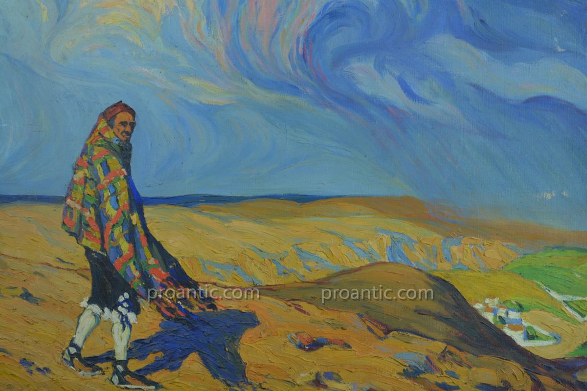 Gomez Gimeno Bordeaux Painting Animated Landscape 1916 Landscape Basque Country Aragon-photo-3