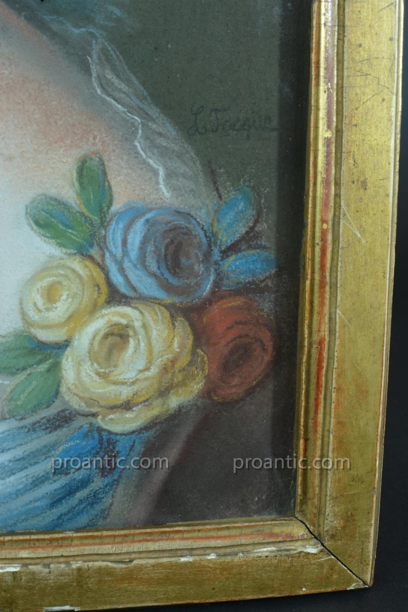 Old Portrait Painting Young Woman Louis XVI Pompadour Signed Louis Tocqué 18th-photo-5