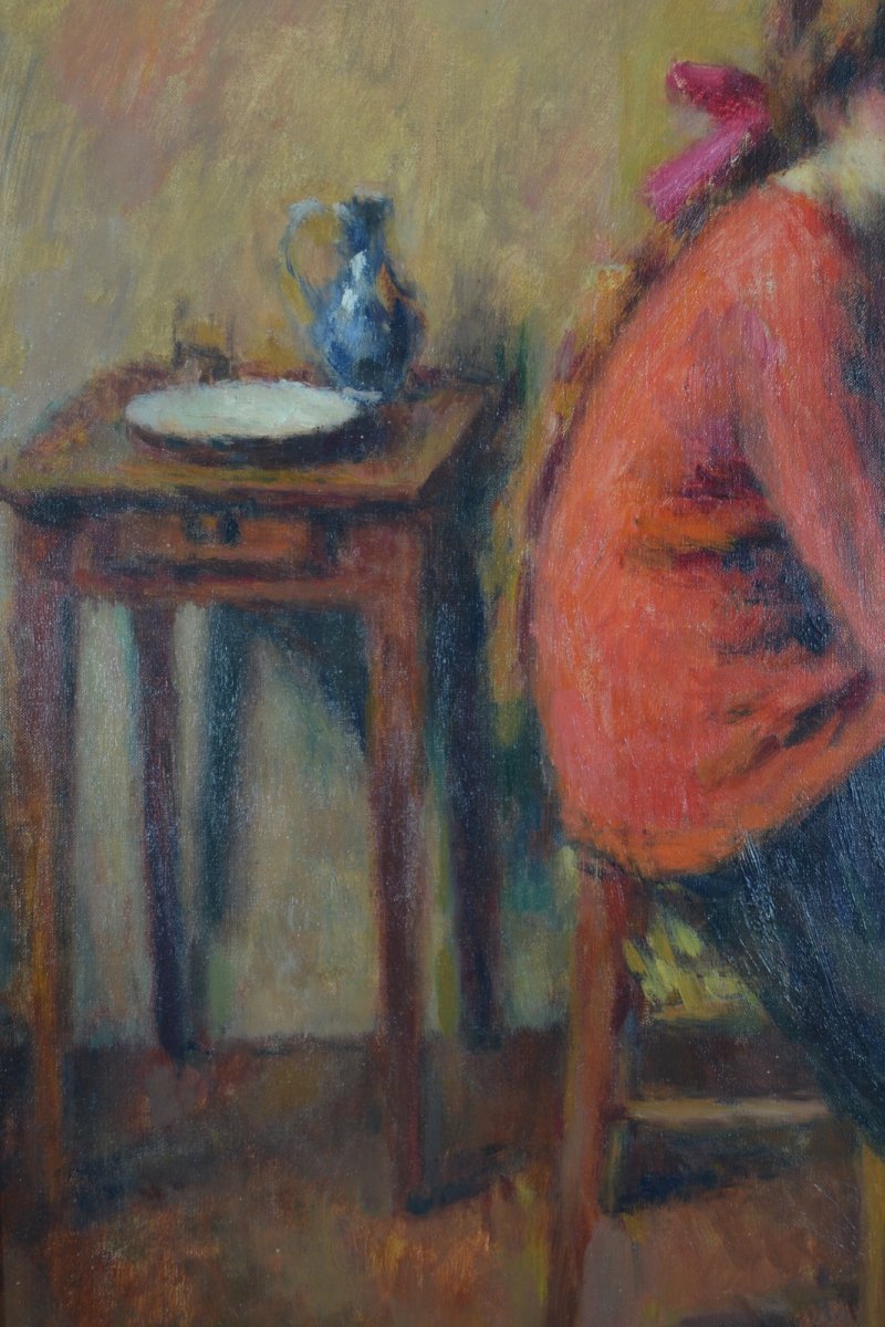 Tableau Ancien Portrait Jeune Femme Dans l'Atelier Charles Guerin Paris Fauve  Expo Japon 1907  Van Donguen-photo-5
