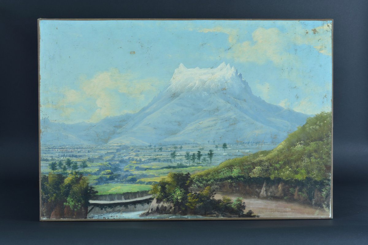 Beau Tableau Ancien 1870 Explorateur Patagonie Chili Argentine Peintre Voyageur Amérique du sud-photo-6