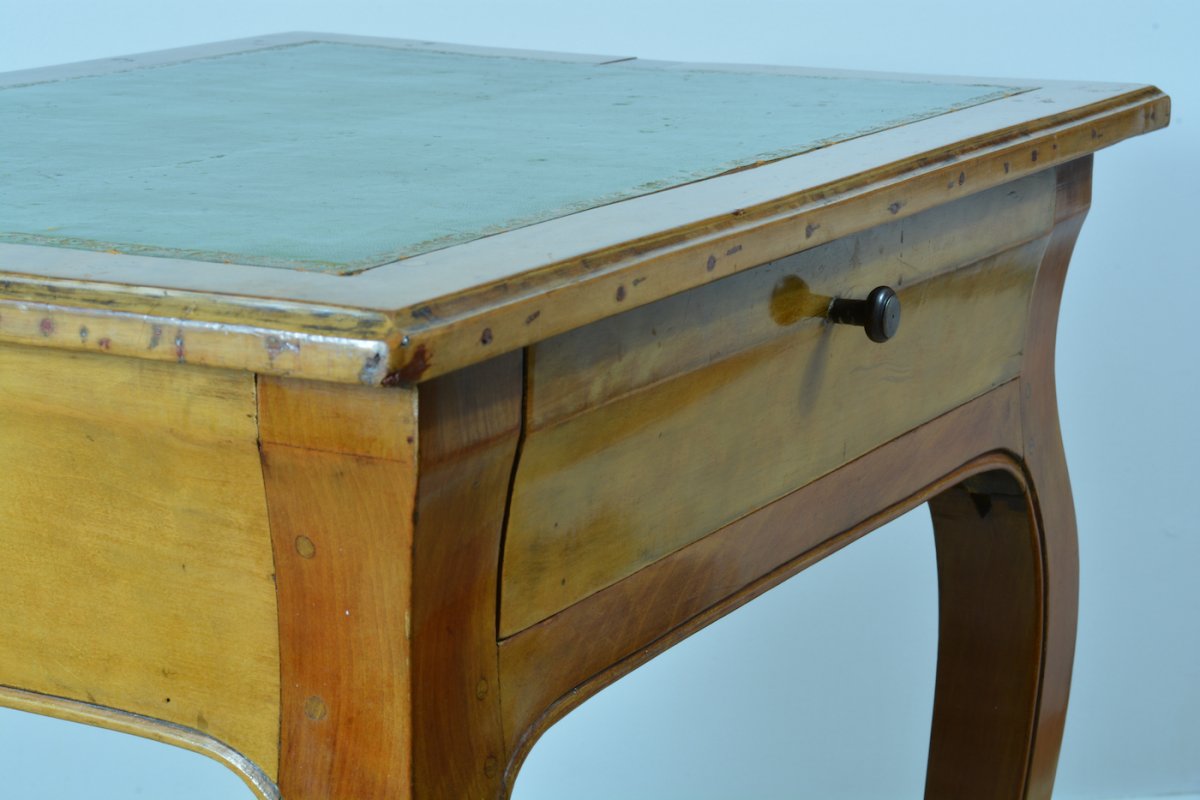 Ancienne Table écritoire D’époque Louis XV Bureau De Dame Cerisier Mouluré Décor-photo-4