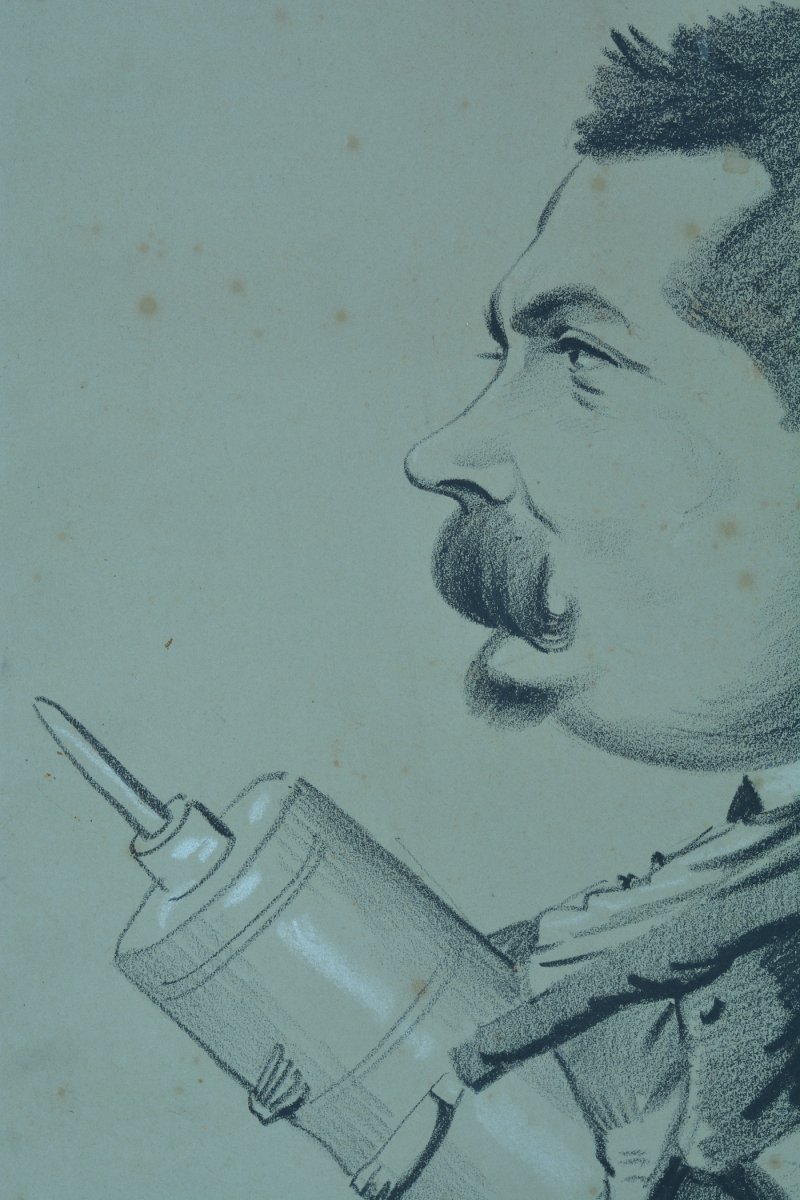 Antique Drawing Caricature Medical From 19 Thc -photo-4