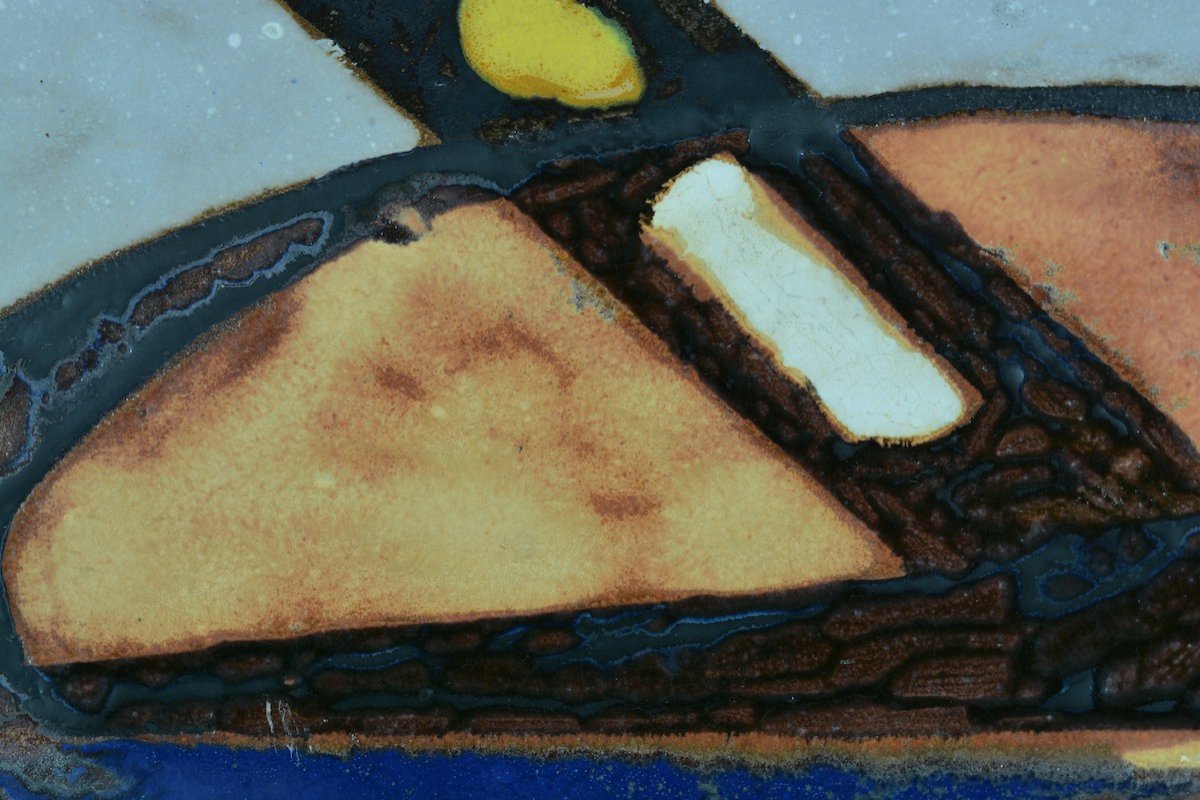 Ceramic Table Design Vintage Modernist Emaux Picard Azema Toulouse Landscape-photo-3
