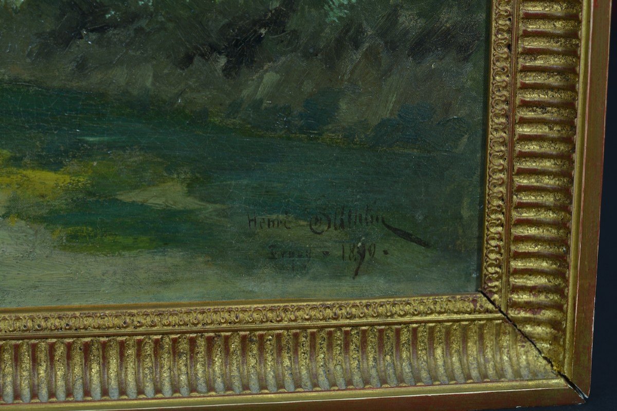 Henri Saintin Painting Old Brittany Impressionist The Guardian Of Geese 19th-photo-4