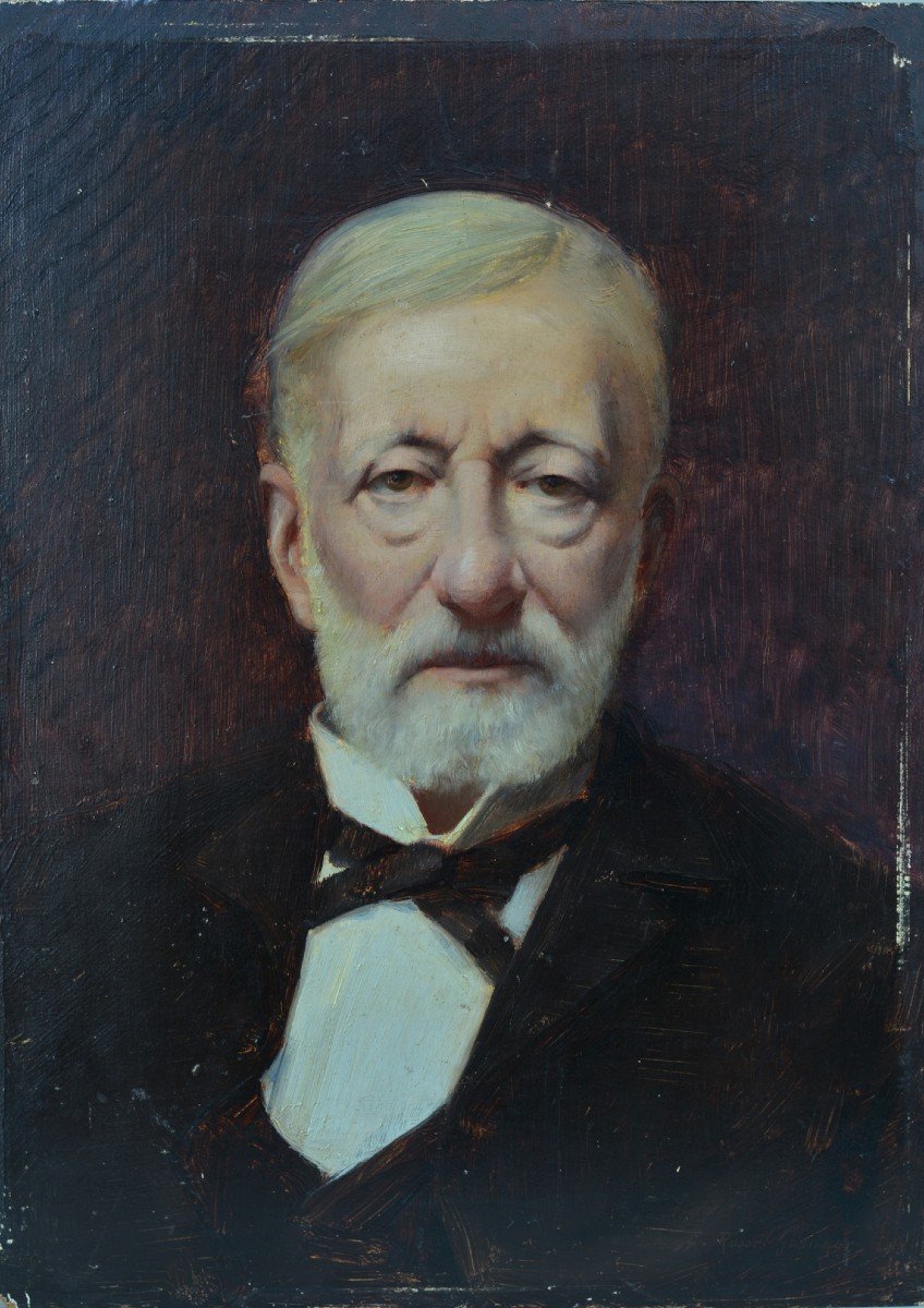 Edouard Rosset Granger  Portrait Ancien Tableau  Homme Belle Epoque Paris -photo-2
