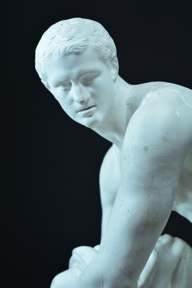 Ancien Statue Sculpture Antique Portrait Hermes Nu Sandale Cincinnatus 19eme GRECE-photo-4