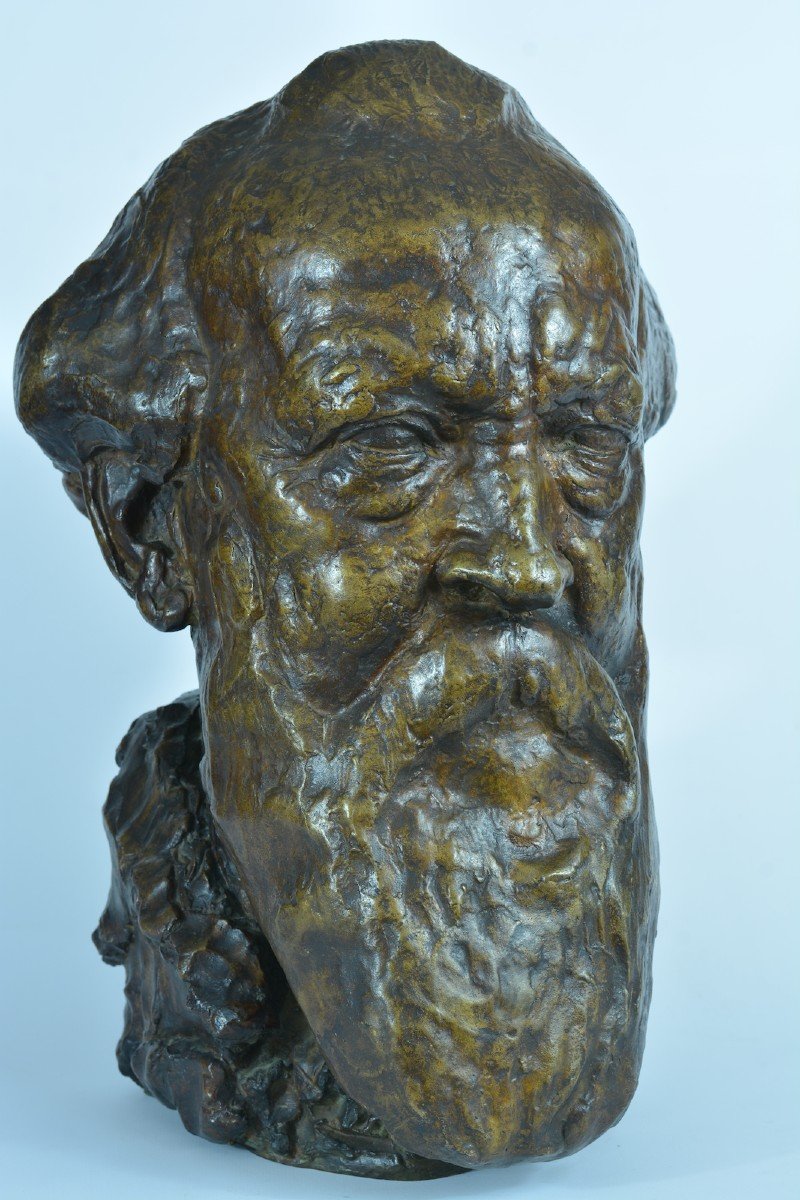 Henri Bouchard Désiré Lucas Ancien Buste En Bronze Portrait Du Peintre  Breton Signé Art Déco-photo-3