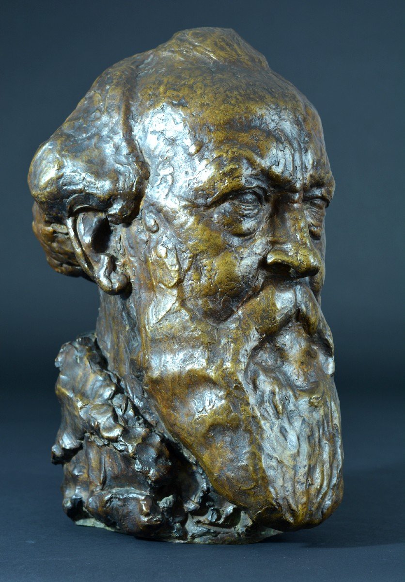 Henri Bouchard Désiré Lucas Ancien Buste En Bronze Portrait Du Peintre  Breton Signé Art Déco