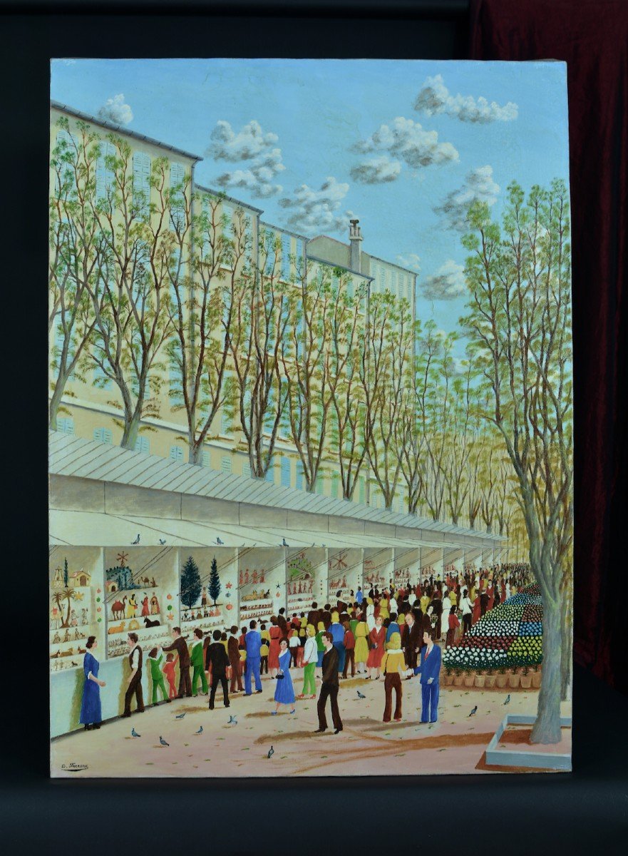 Daniel Ferrara Old Naif Painting The Santons Market Marseille Gallery XX-photo-4