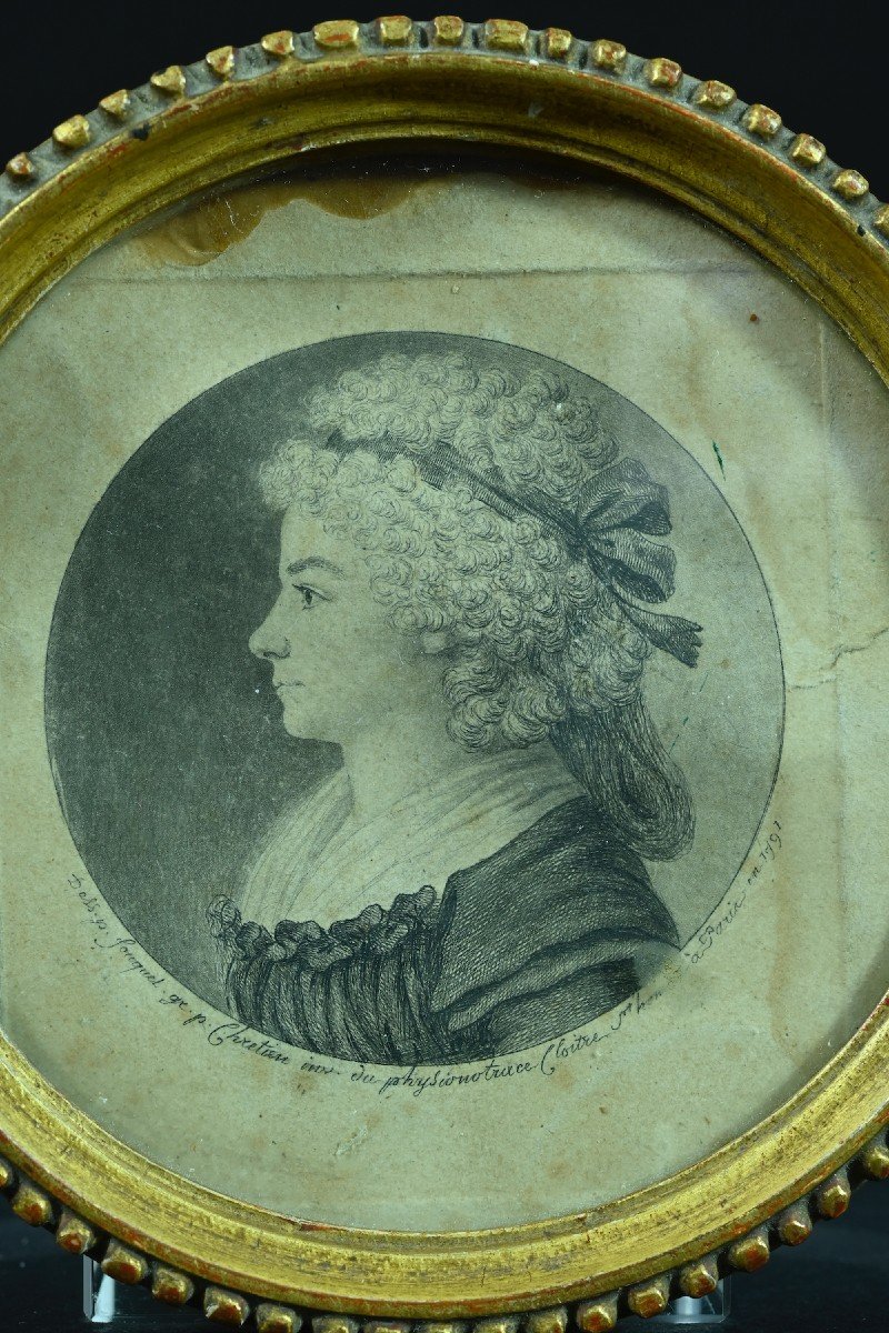 Gilles-Louis Chrétien  Ancien Portrait Suisse Valais Marguerite De Nucé Physionotrace 18 E-photo-3