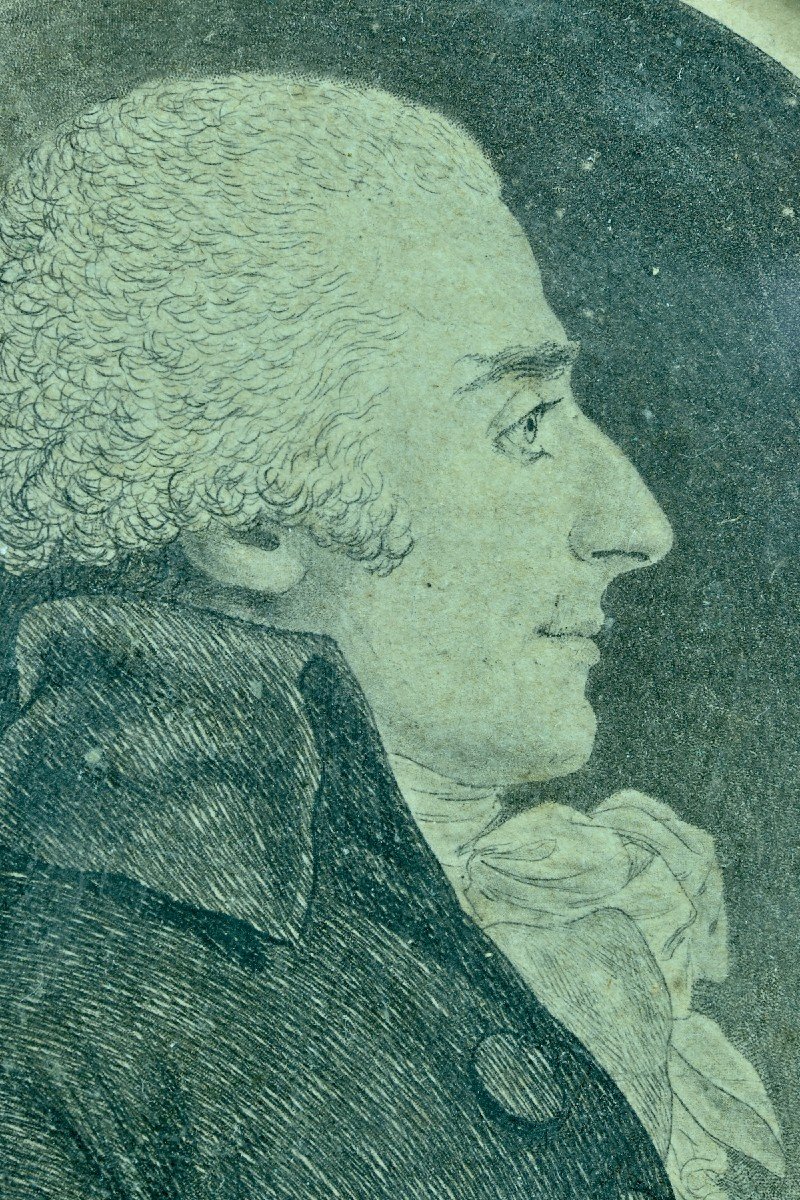 Gilles-Louis Chrétien  Ancien Portrait Tousard d'Olbec Suisse Valais Physionotrace Lamartine
