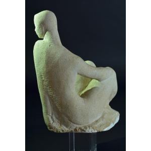  Henri Duler Sculpture  Sensuelle Jeune Femme Nue Assise Art Deco Pierre Erotisme  Maillol