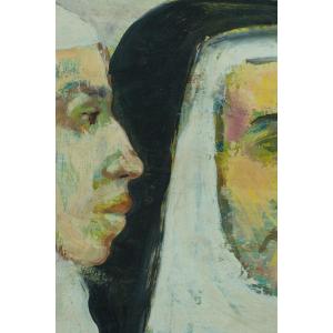 Blanche Van Parys Modern Painting Portrait Good Sisters Religious Convent Hst Paris 