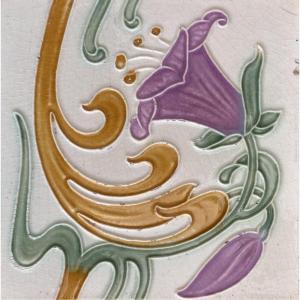 Carreau Art Nouveau Nouille Tulipe céramique Le Glaive MUCHA GUIMARD décoration x 20 