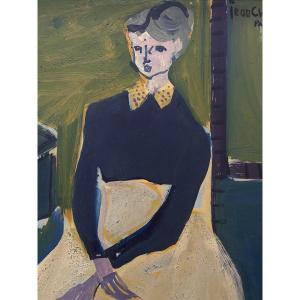 JEAN CLAUDE BÉDARD Portrait la jeune fille assise PAU YAN DIEUSAIDE 