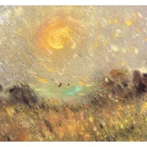 Gabrielle Bellocq  post  impressionniste Soleil levant été Paysage Saint Briac Bretagne 
