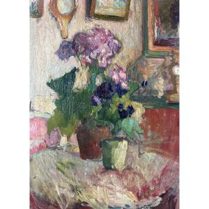 Jeanne DURANTON Tableau  Nature morte intérieur 1900 impressionniste Bonnard Vuillard  