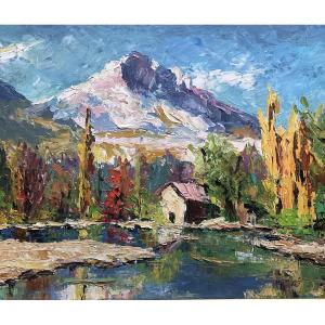 Aimé Debono Painting Snow Mountain Alps Grésivaudan Dents De Crolles Chartreuse 